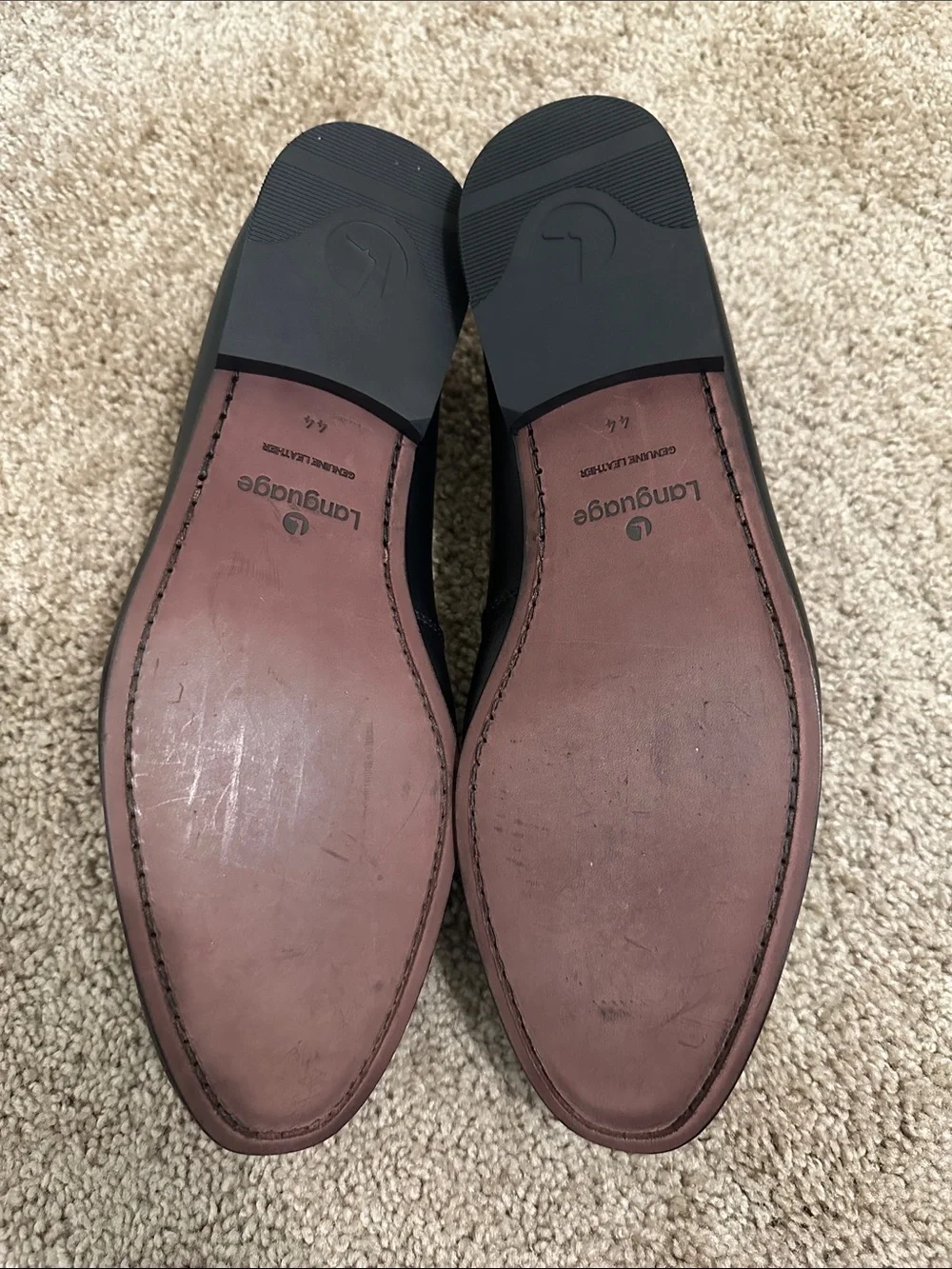 Language Men's Black Leather Penny Loafers